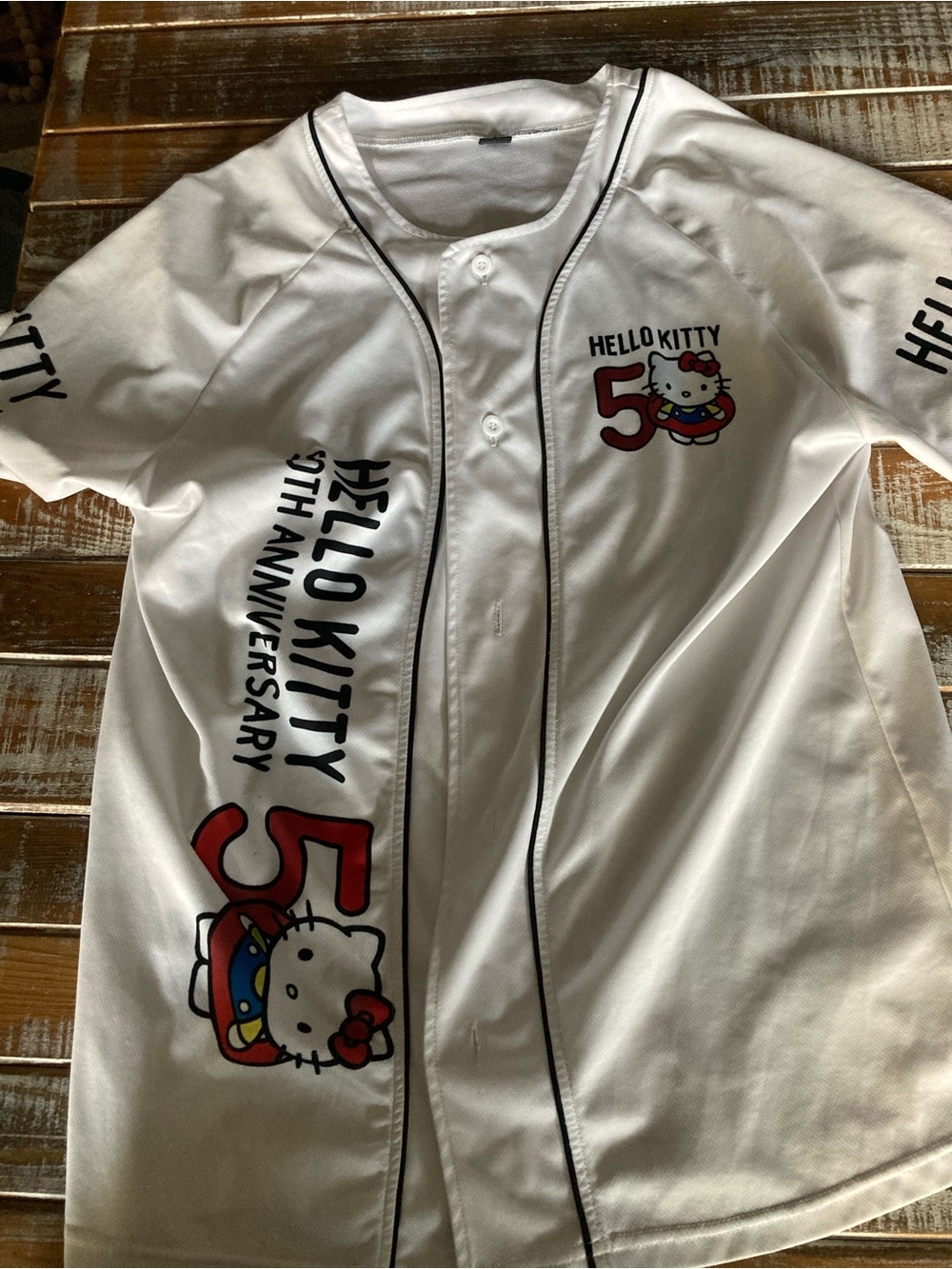 Hello Kitty White and Red 50th Anniversary Baseball Jersey